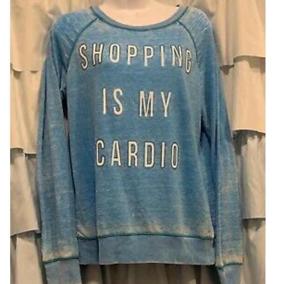 burnout shopping is my cardio graphic pullover - Picture 1 of 5